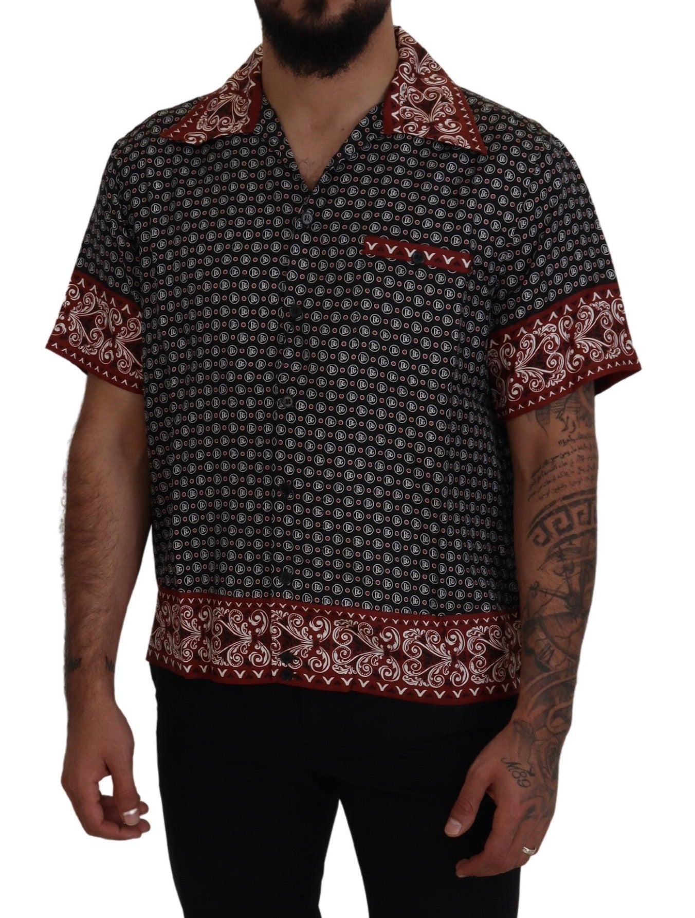 Dolce & Gabbana Multicolor Patterned Silk Casual Shirt