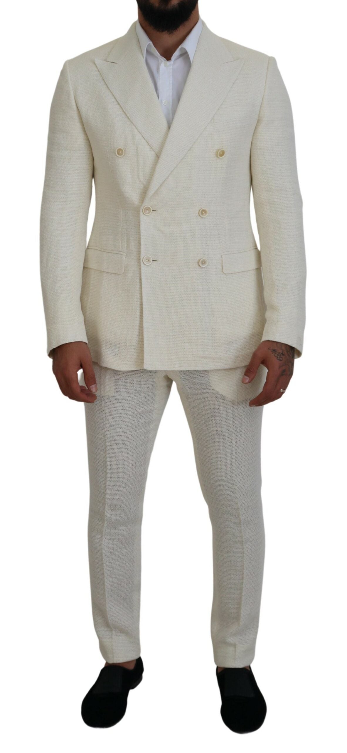 Dolce & Gabbana White Double Breasted 2 Piece TAORMINA Suit