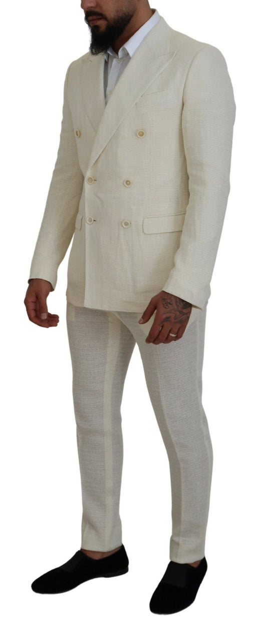 Dolce & Gabbana White Double Breasted 2 Piece TAORMINA Suit