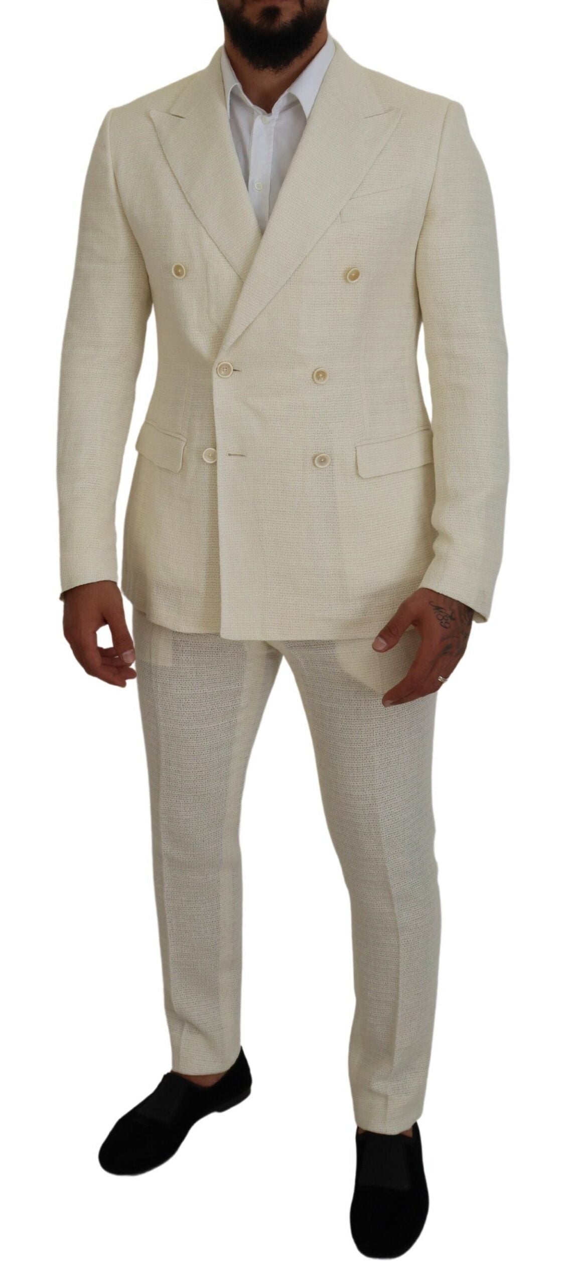 Dolce & Gabbana White Double Breasted 2 Piece TAORMINA Suit