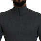 Dolce & Gabbana Dark Gray Nylon Turtleneck Pullover Sweater