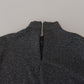 Dolce & Gabbana Dark Gray Nylon Turtleneck Pullover Sweater