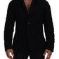 Dolce & Gabbana Black Wool Knit Button Cardigan Sweater