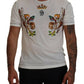 Dolce & Gabbana White Printed Short Sleeves Men T-shirt