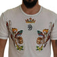 Dolce & Gabbana White Printed Short Sleeves Men T-shirt