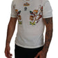 Dolce & Gabbana White Printed Short Sleeves Men T-shirt