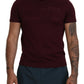 Dolce & Gabbana Maroon Printed Short Sleeves Men T-shirt