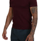 Dolce & Gabbana Maroon Printed Short Sleeves Men T-shirt