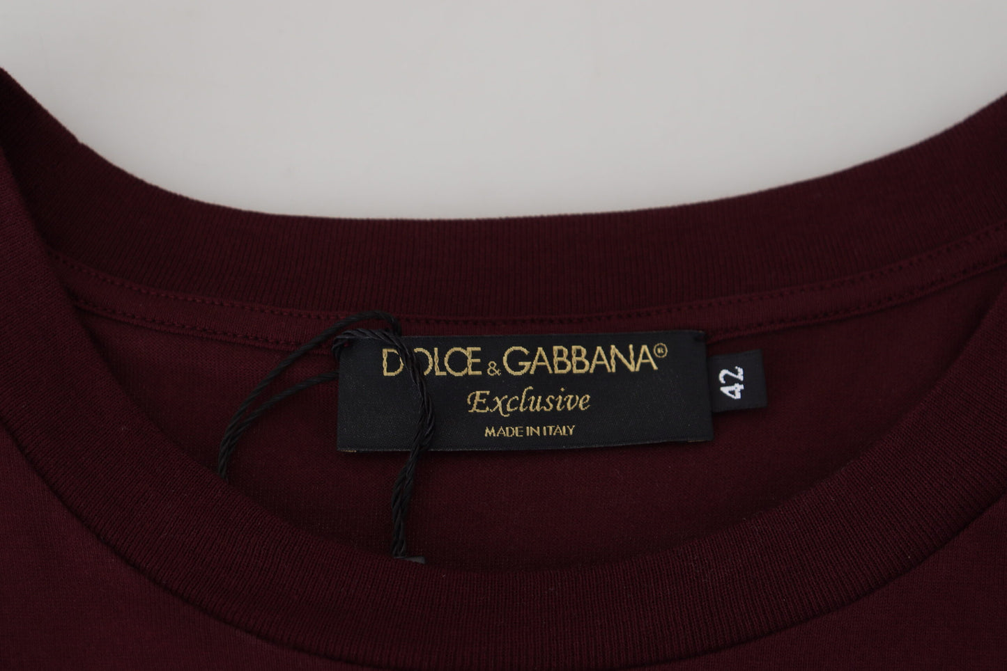 Dolce & Gabbana Maroon Printed Short Sleeves Men T-shirt