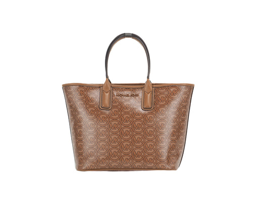 Michael Kors Luggage Brown Jodie Small Jacquard Tote Handbag