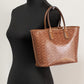 Michael Kors Luggage Brown Jodie Small Jacquard Tote Handbag