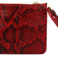 Dolce & Gabbana Red Leather Ayers Clutch Purse Wristlet Hand