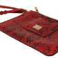 Dolce & Gabbana Red Leather Ayers Clutch Purse Wristlet Hand