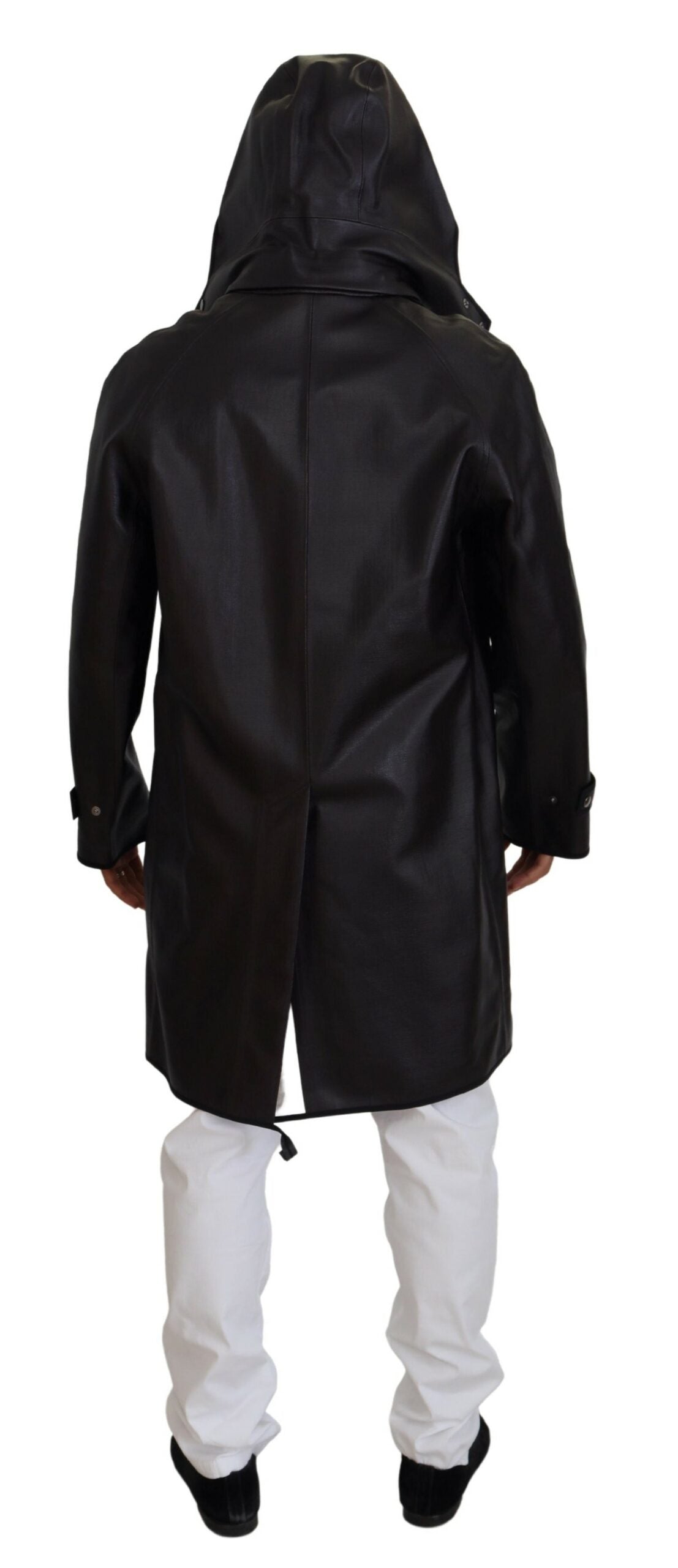 Dolce & Gabbana Black Trench Hooded Parka Cotton Jacket