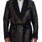 Dolce & Gabbana Gold Purple Baroque Jacket Blazer Robe