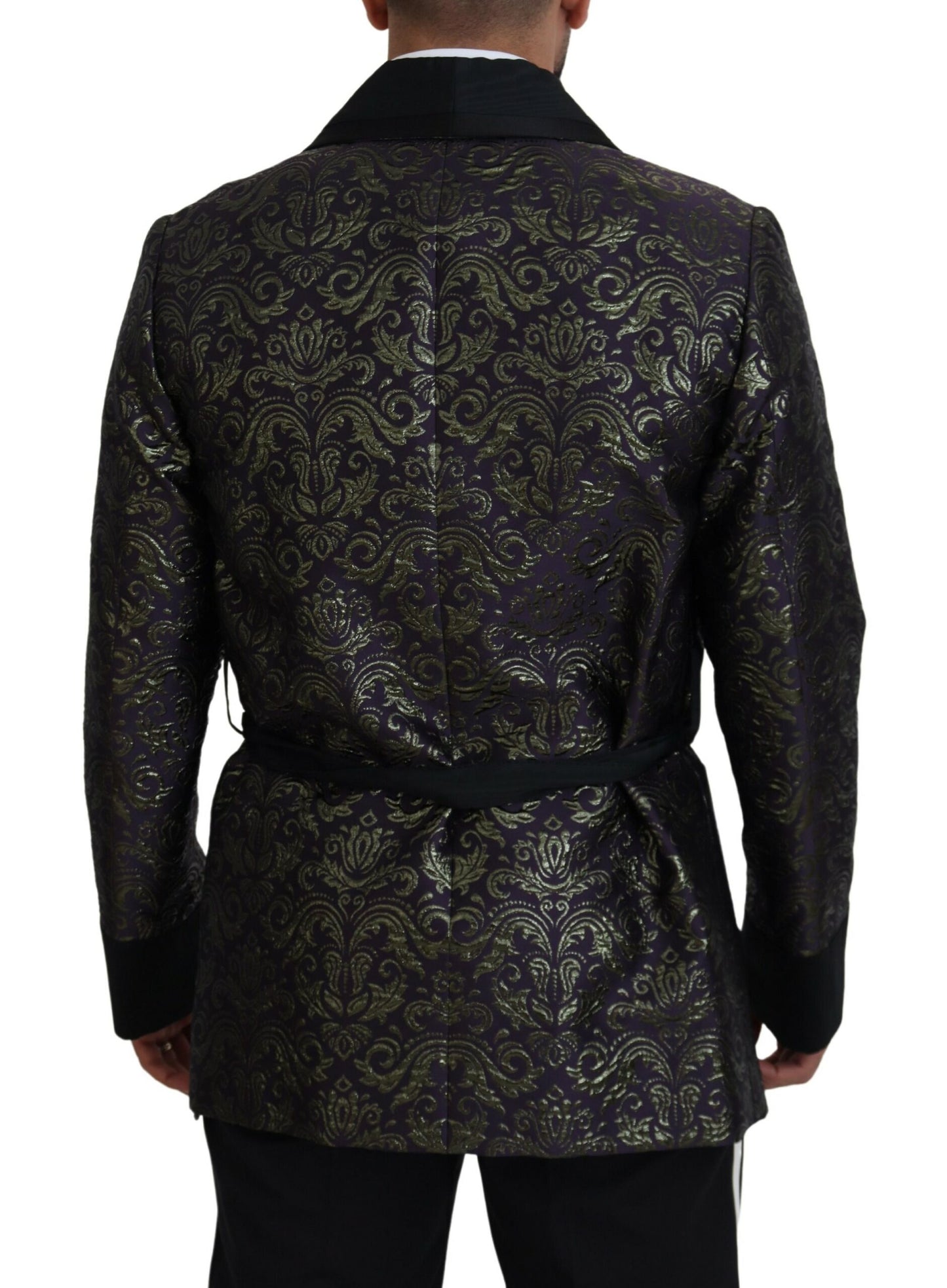 Dolce & Gabbana Gold Purple Baroque Jacket Blazer Robe