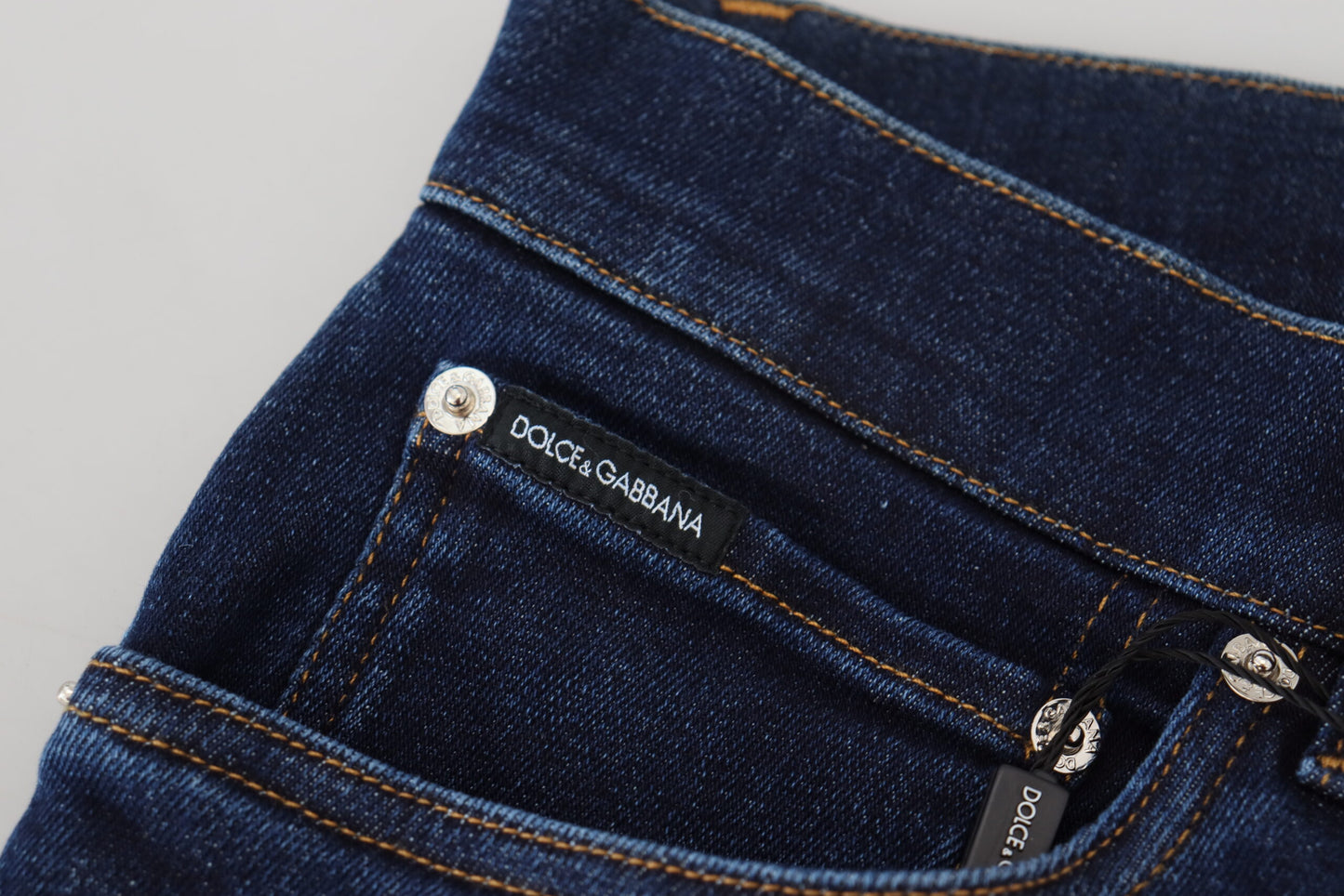 Dolce & Gabbana Dark Blue Cotton Denim SKINNY Jeans