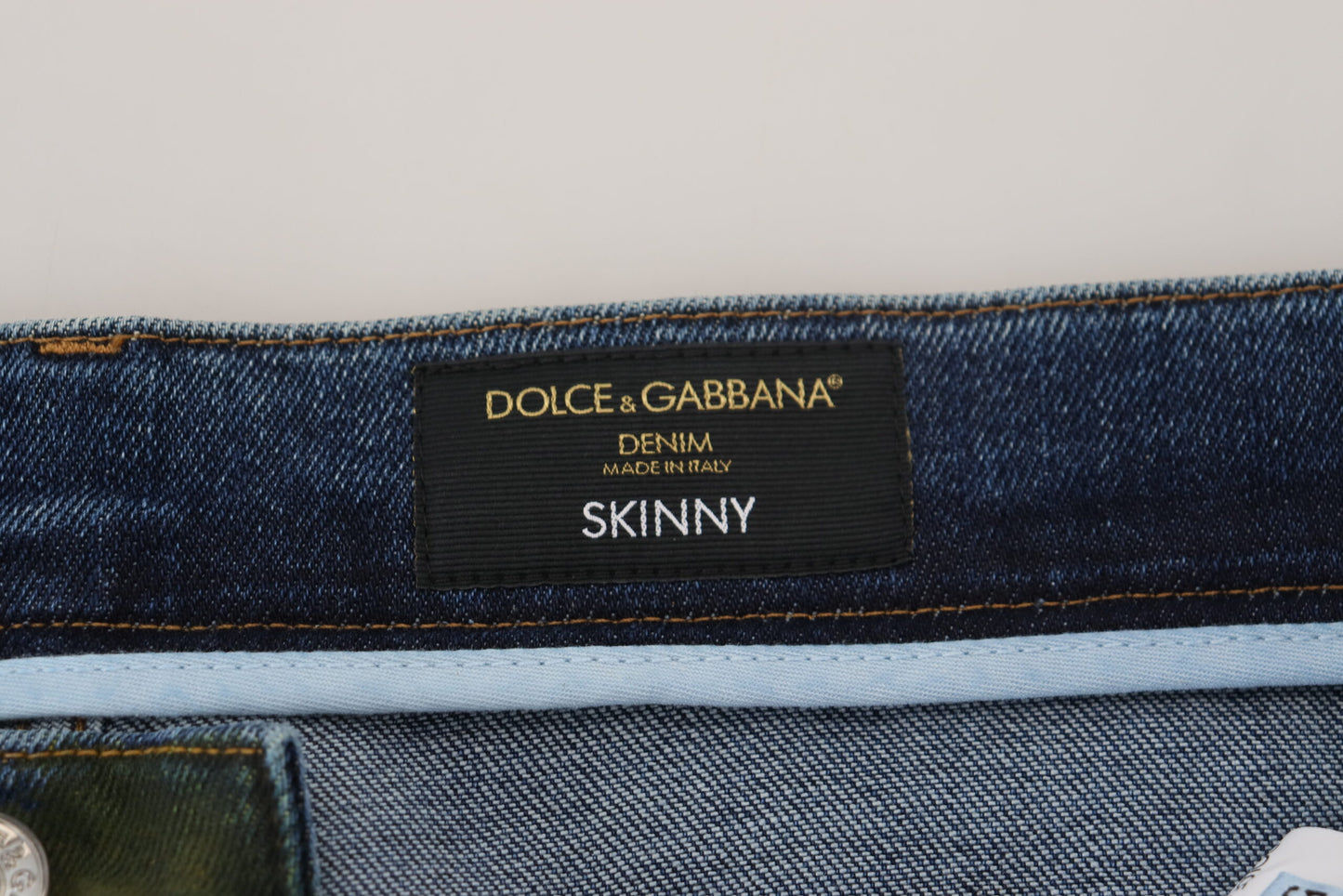 Dolce & Gabbana Blue Green Skinny Cotton Denim Jeans