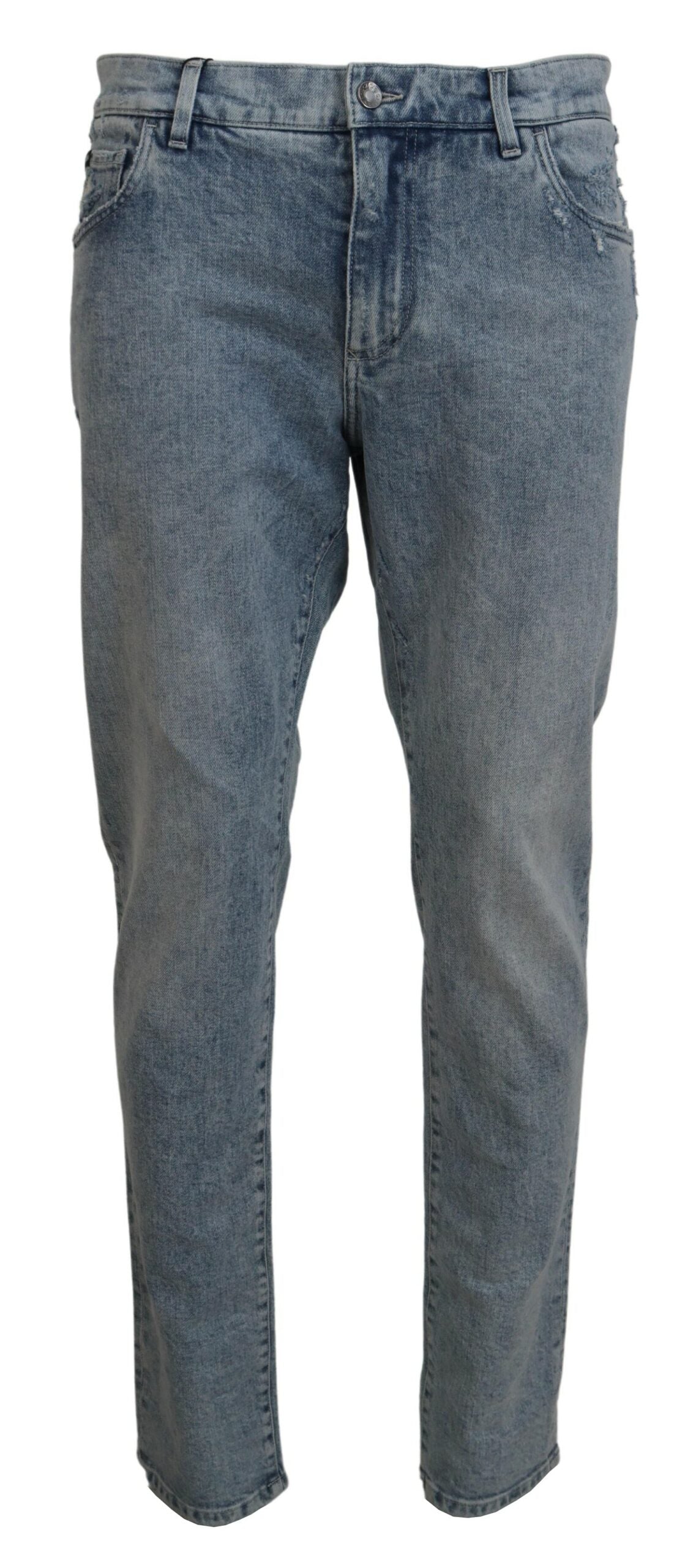 Dolce & Gabbana Blue Wash Slim Fit Cotton Denim Jeans