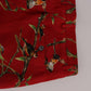 Dolce & Gabbana Red Silk Bird Print Dress Pants