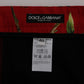 Dolce & Gabbana Red Silk Bird Print Dress Pants