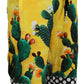 Dolce & Gabbana Yellow Green Multicolor Cactus Print Shorts