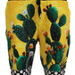 Dolce & Gabbana Yellow Green Multicolor Cactus Print Shorts