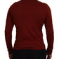 Dolce & Gabbana Maroon Cotton Turtle Neck Zip Sweater