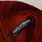 Dolce & Gabbana Maroon Cotton Turtle Neck Zip Sweater