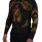 Dolce & Gabbana Gray Silk Baroque Medal Motive Sweater