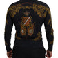 Dolce & Gabbana Gray Silk Baroque Medal Motive Sweater