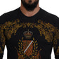 Dolce & Gabbana Gray Silk Baroque Medal Motive Sweater