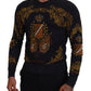 Dolce & Gabbana Gray Silk Baroque Medal Motive Sweater