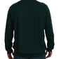 Dolce & Gabbana Green Cashmere V-neck Pullover Sweater