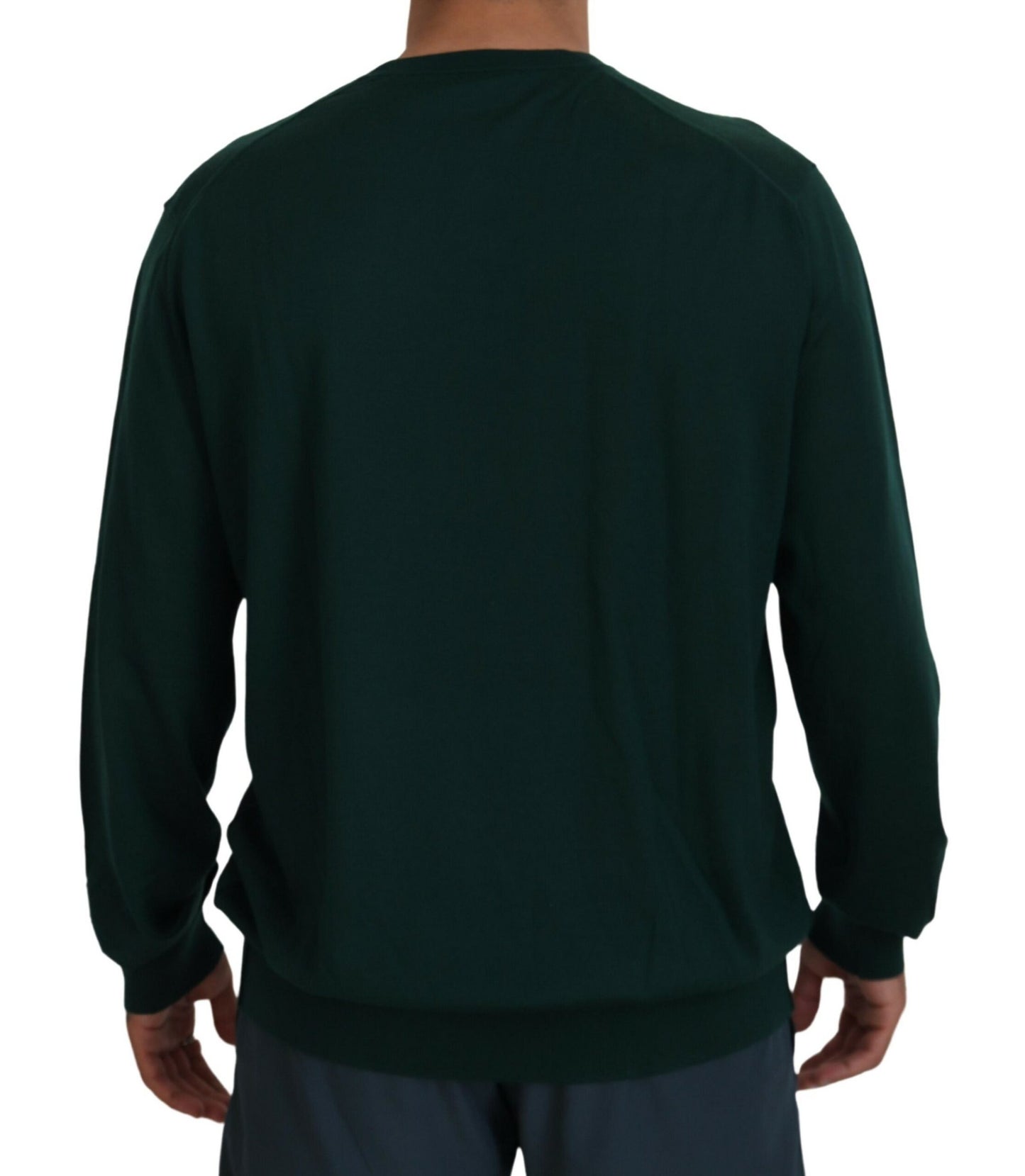 Dolce & Gabbana Green Cashmere V-neck Pullover Sweater