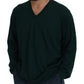 Dolce & Gabbana Green Cashmere V-neck Pullover Sweater