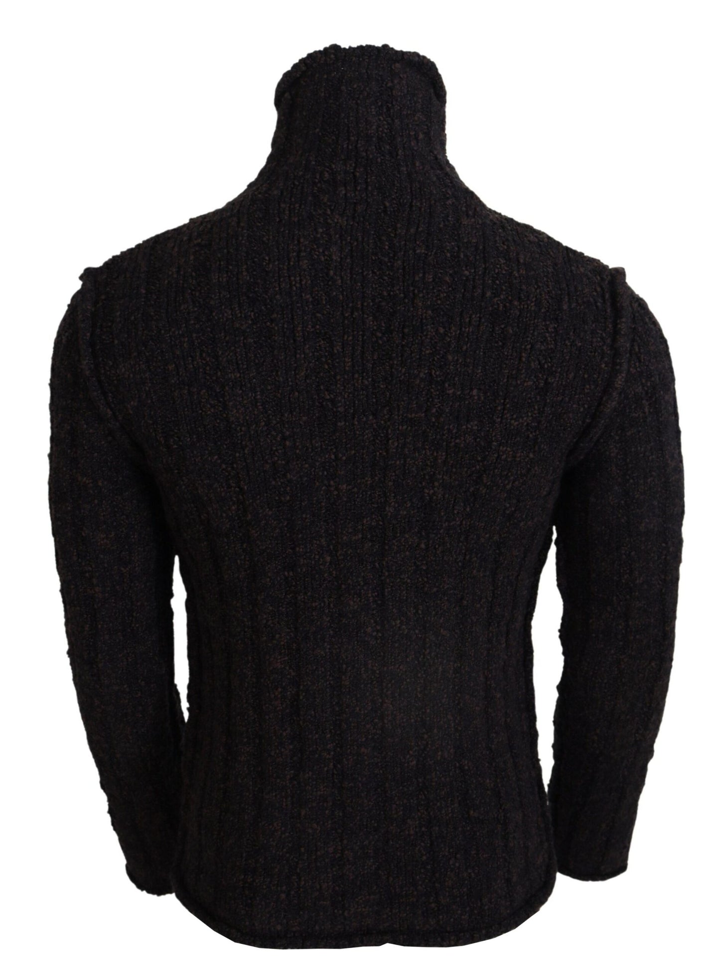 Dolce & Gabbana Brown Wool Knit Turtleneck Pullover Sweater