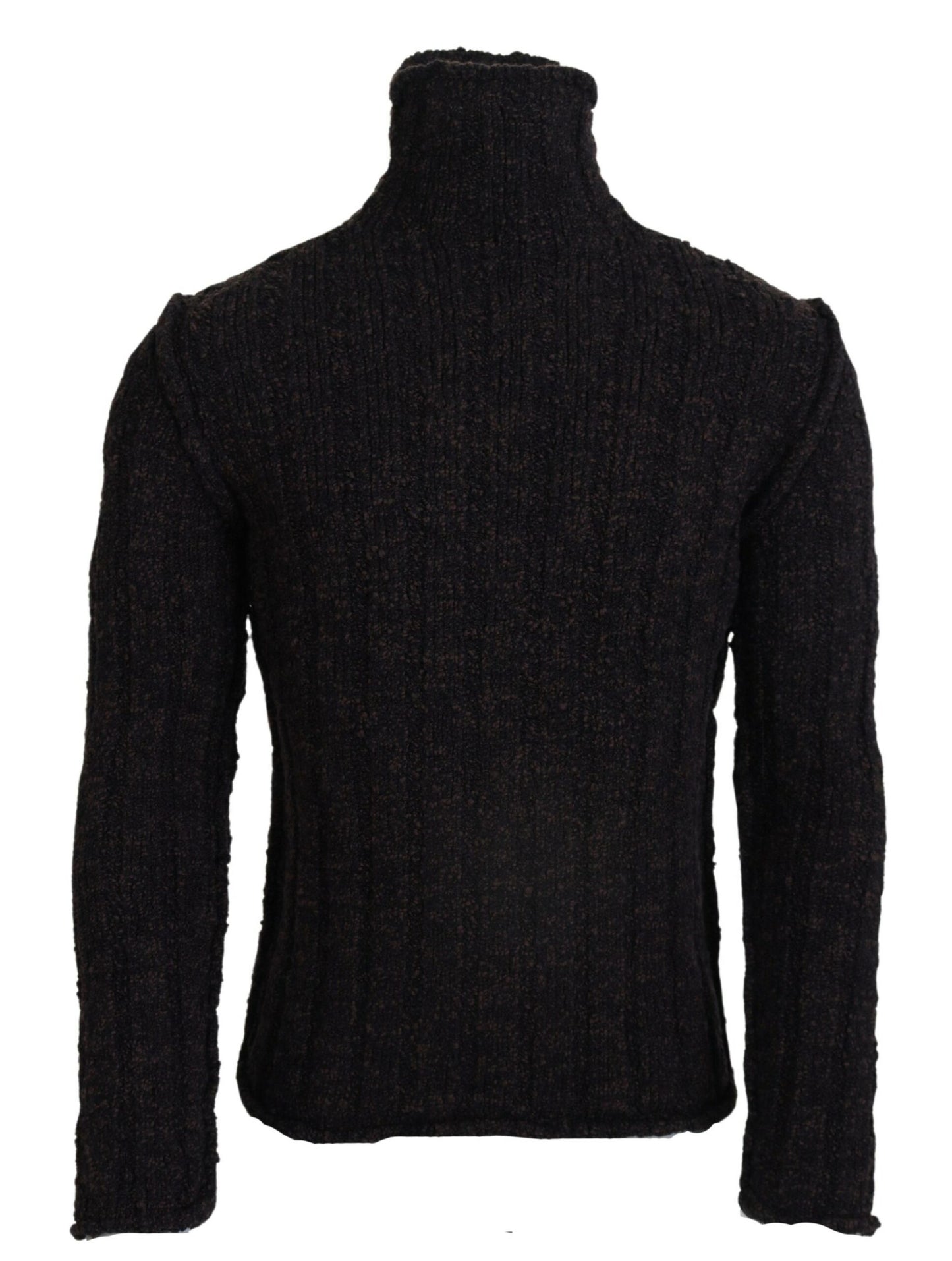 Dolce & Gabbana Brown Wool Knit Turtleneck Pullover Sweater