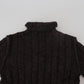 Dolce & Gabbana Brown Wool Knit Turtleneck Pullover Sweater