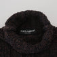 Dolce & Gabbana Brown Wool Knit Turtleneck Pullover Sweater