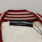 Dolce & Gabbana White Red Knitted V-neck Pullover Sweater