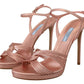 Prada Pink Leather Ankle Strap Stiletto Heels Sandals