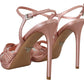 Prada Pink Leather Ankle Strap Stiletto Heels Sandals