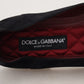 Dolce & Gabbana Black Suede Gold Cross Slip On Loafers Shoes