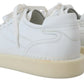 Dolce & Gabbana White Leather Low Top Oxford Sneakers Casual Shoes