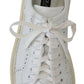 Dolce & Gabbana White Leather Low Top Oxford Sneakers Casual Shoes