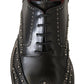 Dolce & Gabbana Black Leather Derby Dress Studded Shoes