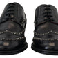 Dolce & Gabbana Black Leather Derby Dress Studded Shoes