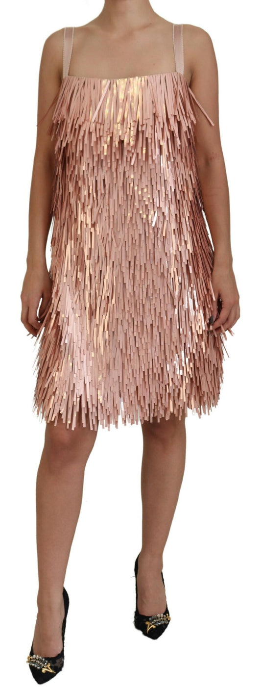 Dolce & Gabbana Pink Tinsel Sleeveless A-line Dress