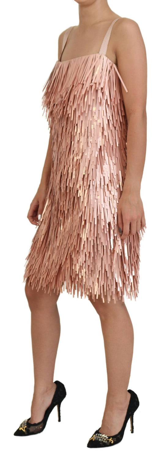 Dolce & Gabbana Pink Tinsel Sleeveless A-line Dress